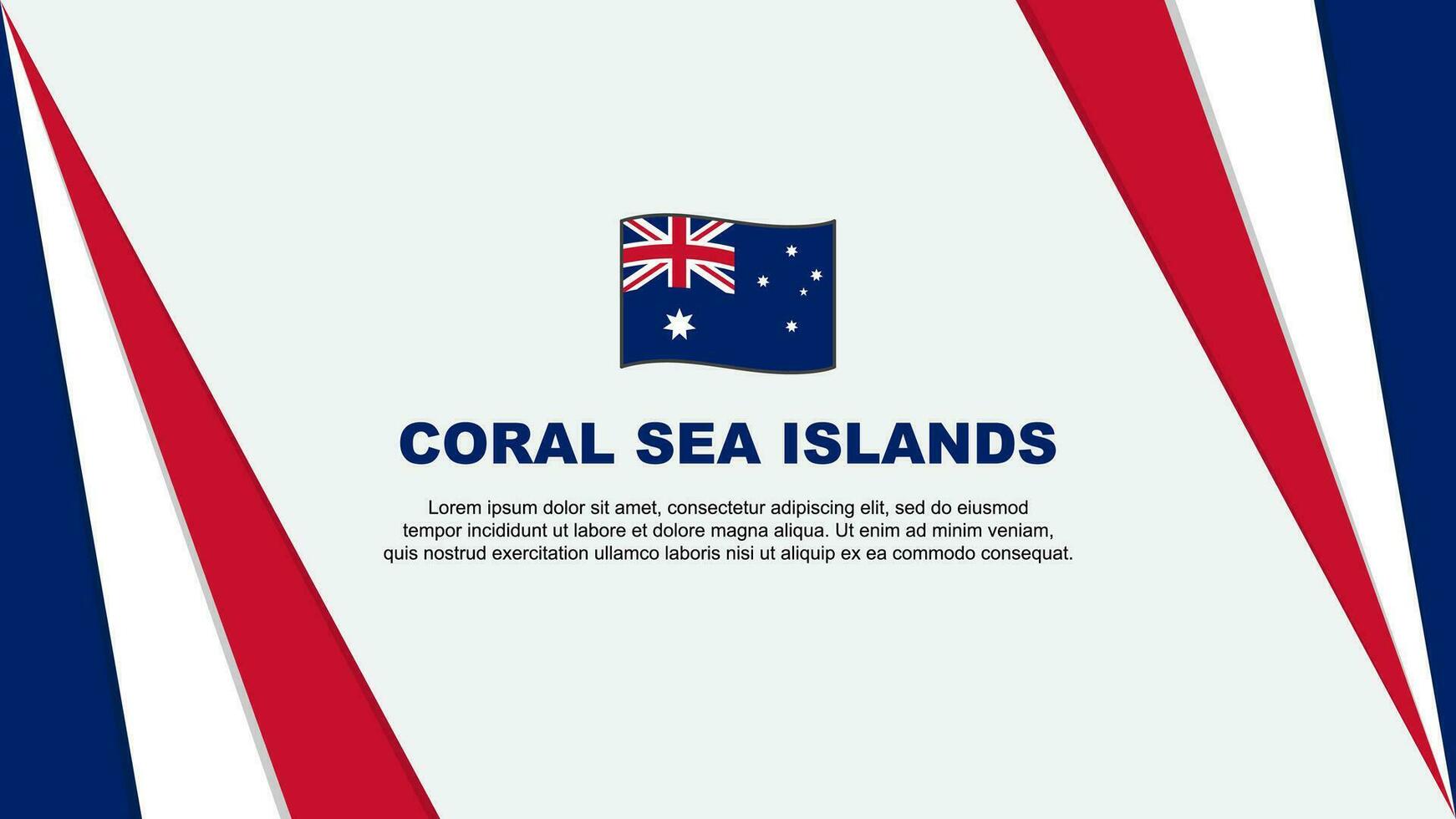 korall hav öar flagga abstrakt bakgrund design mall. korall hav öar oberoende dag baner tecknad serie vektor illustration. korall hav öar flagga