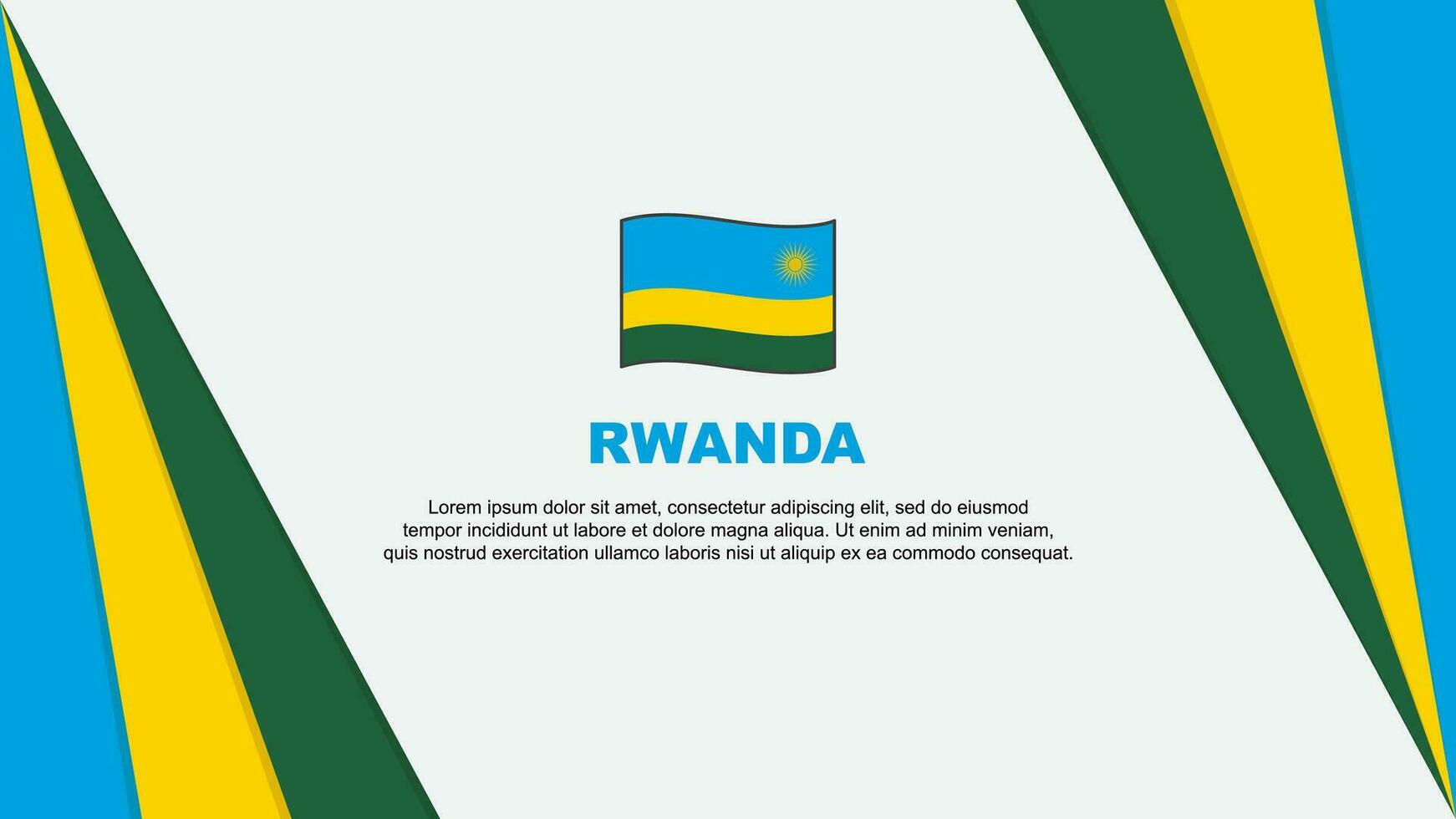 Ruanda Flagge abstrakt Hintergrund Design Vorlage. Ruanda Unabhängigkeit Tag Banner Karikatur Vektor Illustration. Ruanda Flagge