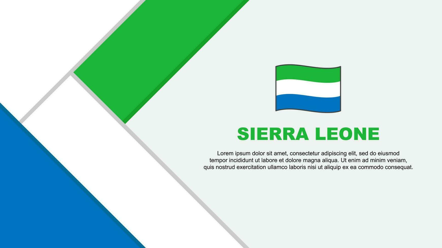 Sierra leone Flagge abstrakt Hintergrund Design Vorlage. Sierra leone Unabhängigkeit Tag Banner Karikatur Vektor Illustration. Sierra leone Illustration