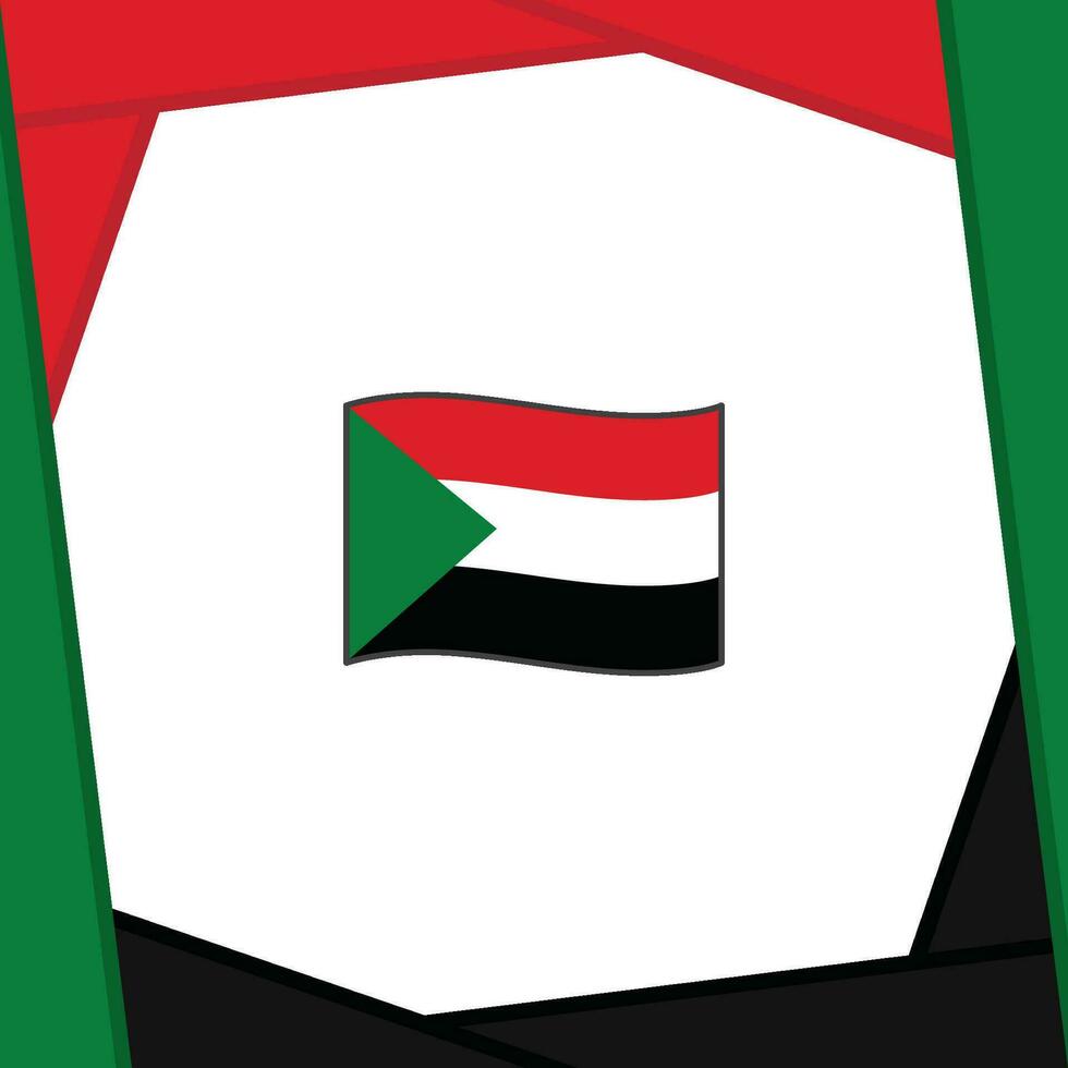 sudan flagga abstrakt bakgrund design mall. sudan oberoende dag baner social media posta. sudan oberoende dag vektor