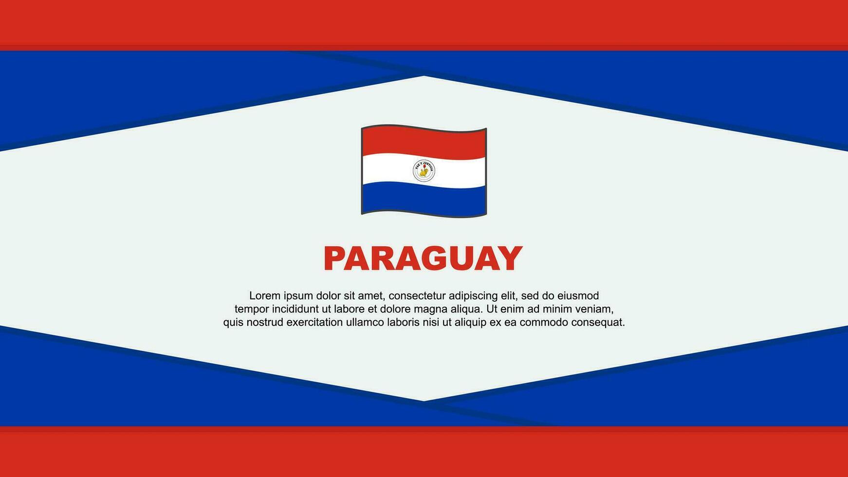 paraguay flagga abstrakt bakgrund design mall. paraguay oberoende dag baner tecknad serie vektor illustration. vektor