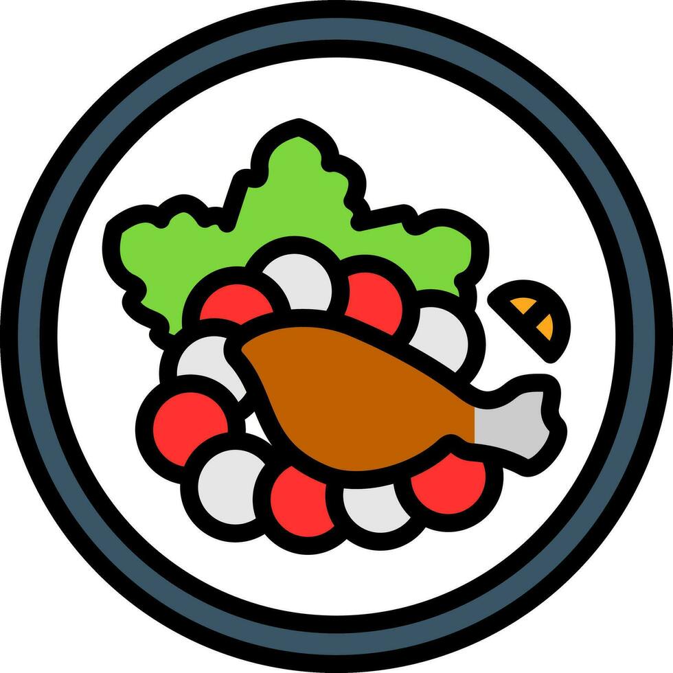 Hähnchen Salat Vektor Symbol Design