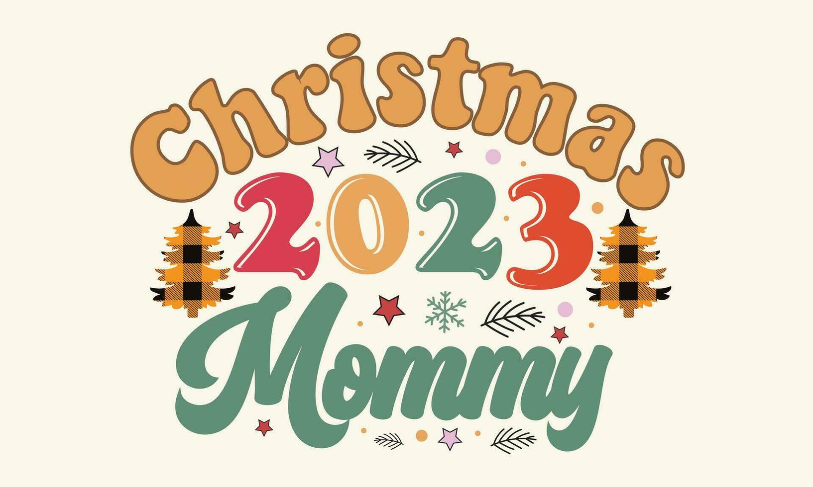 Weihnachten 2023 Mama retro T-Shirt Design vektor