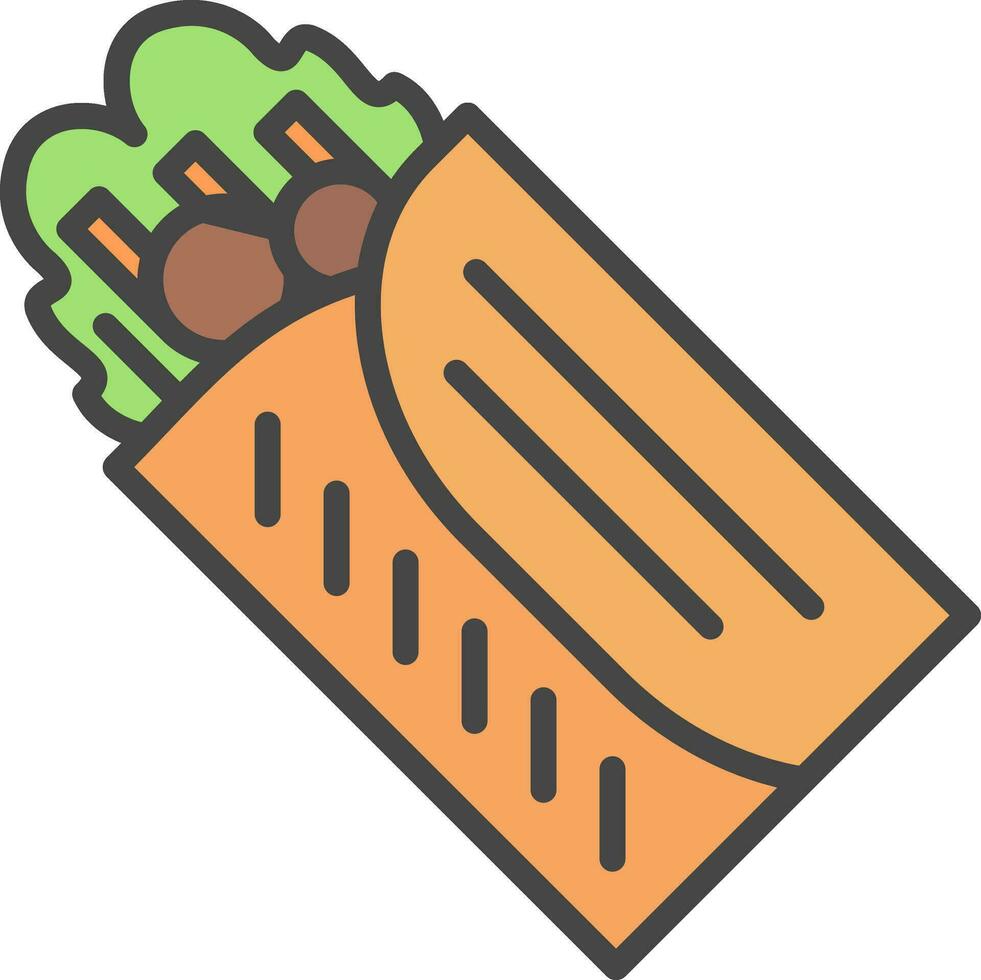 Vegetarisch wickeln Vektor Symbol Design