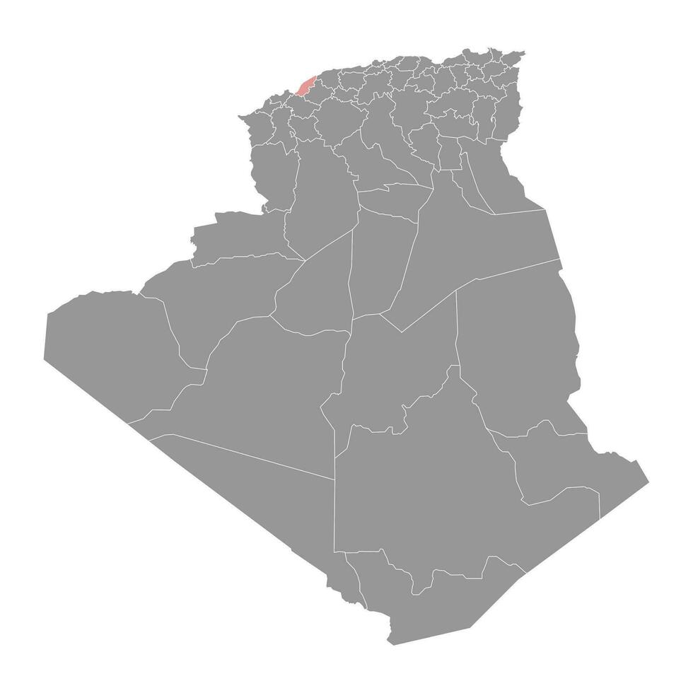 Mostaganem Provinz Karte, administrative Aufteilung von Algerien. vektor