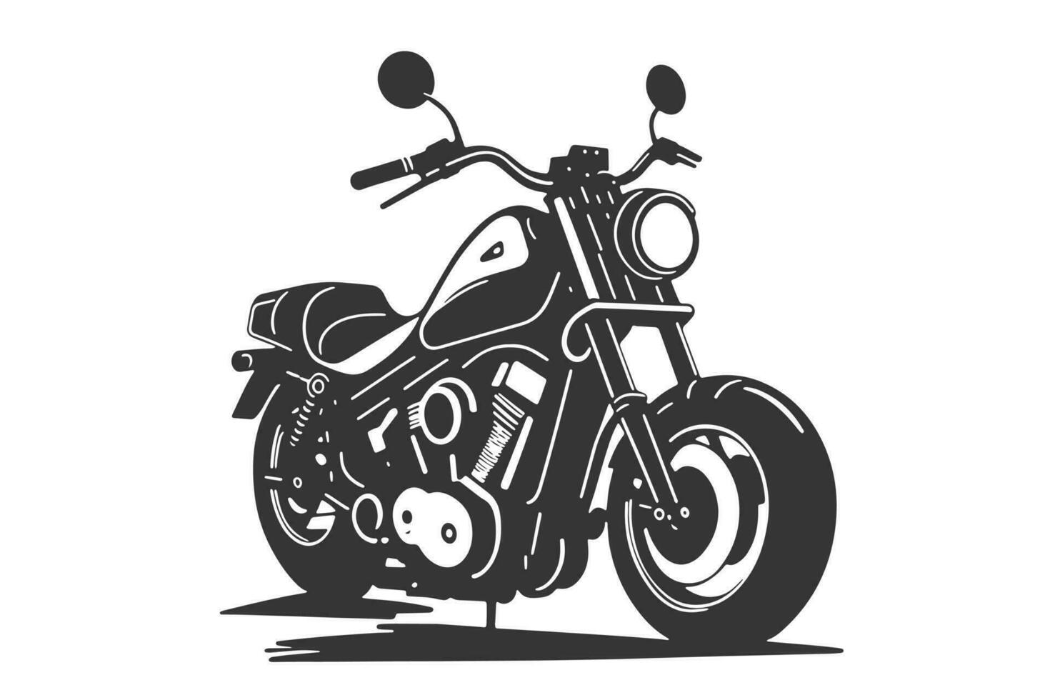 klassisch Motorrad Vektor Illustration. Motor- Fahrrad zum Logo, Biker Verein Emblem, Aufkleber, t Hemd Design drucken.