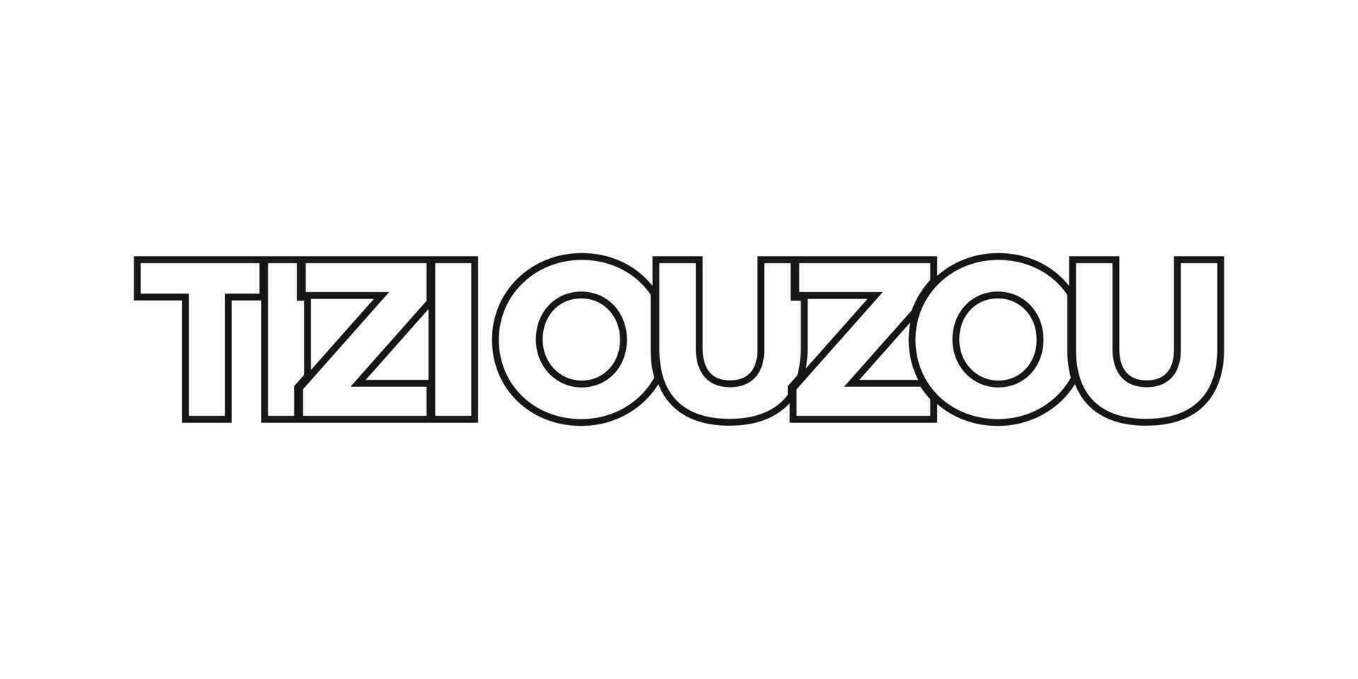 tizi Ouzou im das Algerien Emblem. das Design Eigenschaften ein geometrisch Stil, Vektor Illustration mit Fett gedruckt Typografie im ein modern Schriftart. das Grafik Slogan Beschriftung.