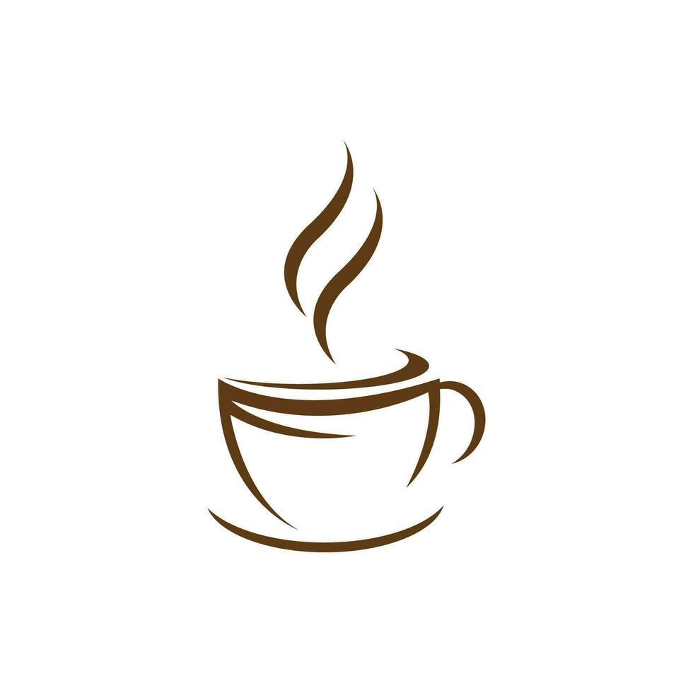 kaffe kopp logotyp vektor ikon illustration design