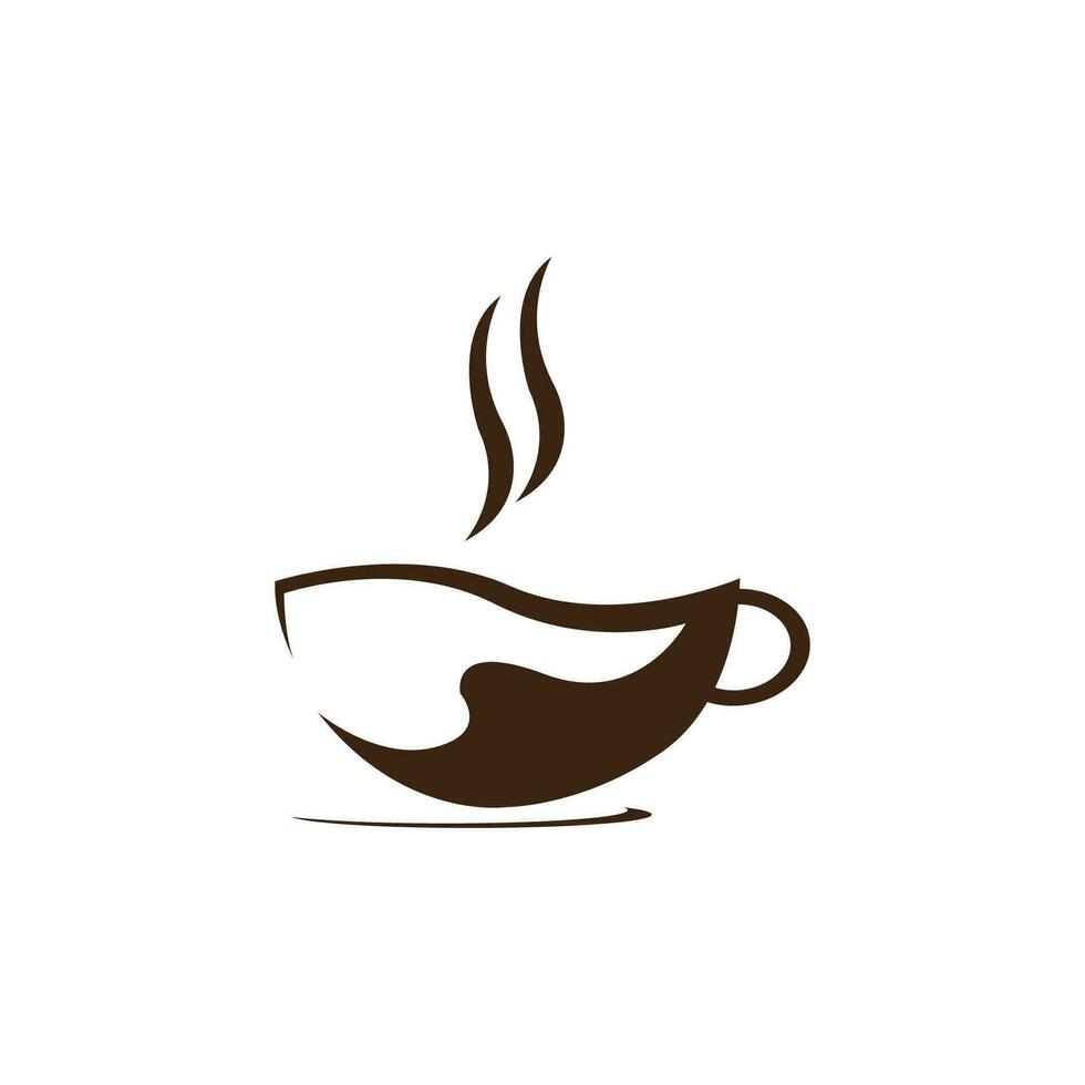 kaffe kopp logotyp vektor ikon illustration design