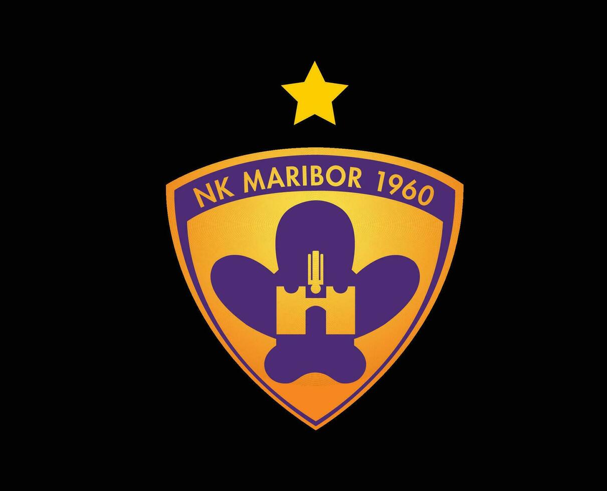 maribor klubb symbol logotyp slovenien liga fotboll abstrakt design vektor illustration med svart bakgrund