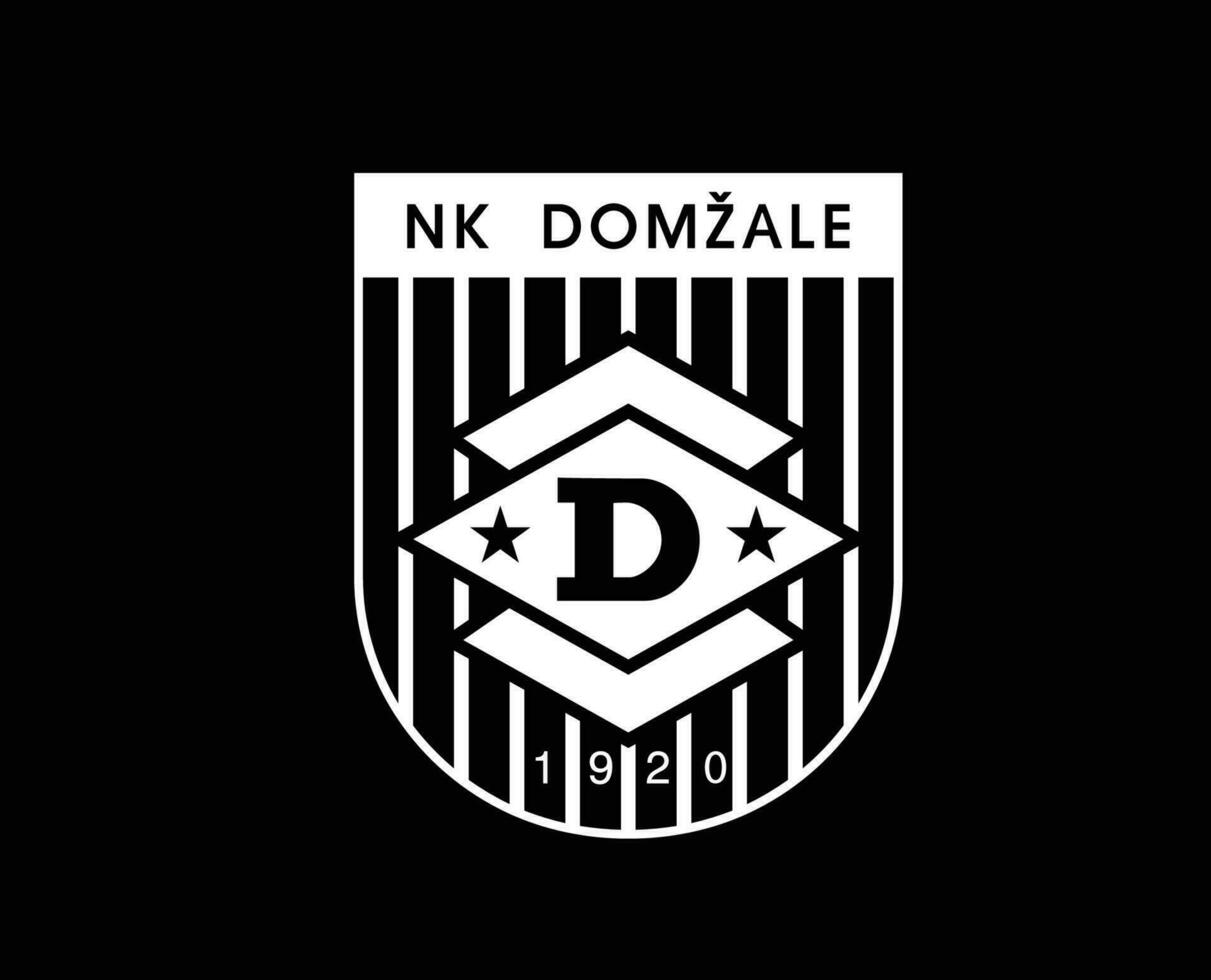 Domzale Verein Logo Symbol Weiß Slowenien Liga Fußball abstrakt Design Vektor Illustration mit schwarz Hintergrund