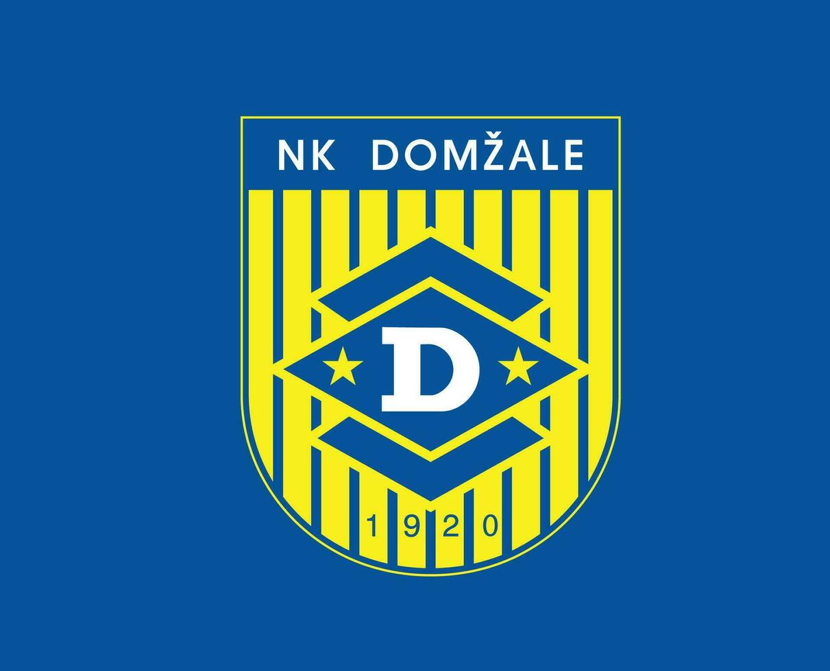 Domzale Verein Logo Symbol Slowenien Liga Fußball abstrakt Design Vektor Illustration mit Blau Hintergrund