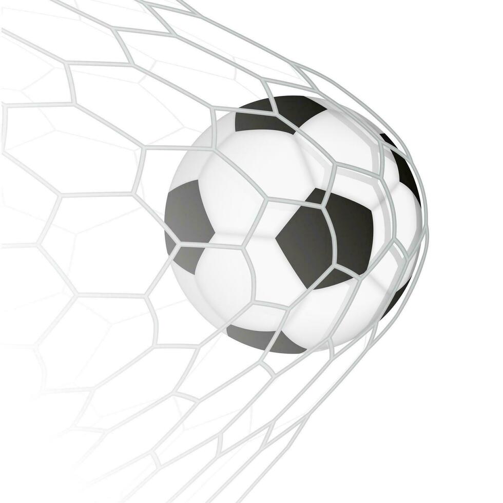 Platz Illustration von Fußball Ball im Netz, Tor Moment im Fußball oder europäisch Fußball passen. vektor