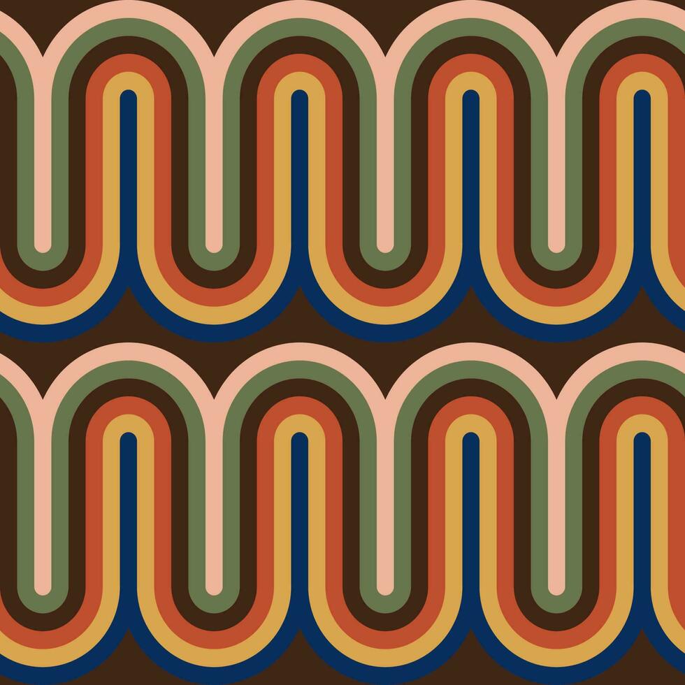 retro 70s sömlös mönster. mitten århundrade mönster. vektor illustration