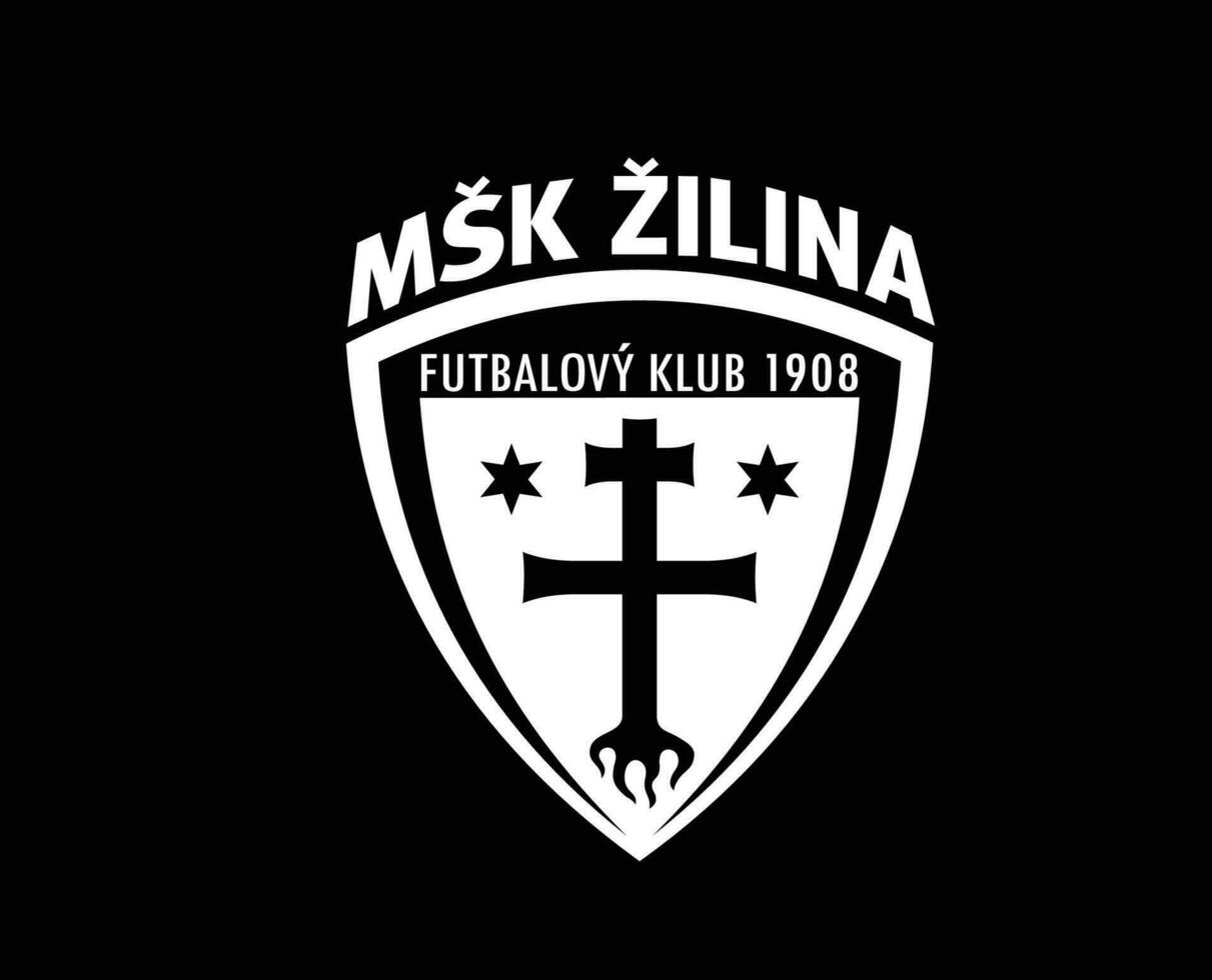 msk silina Verein Logo Symbol Weiß Slowakei Liga Fußball abstrakt Design Vektor Illustration mit schwarz Hintergrund