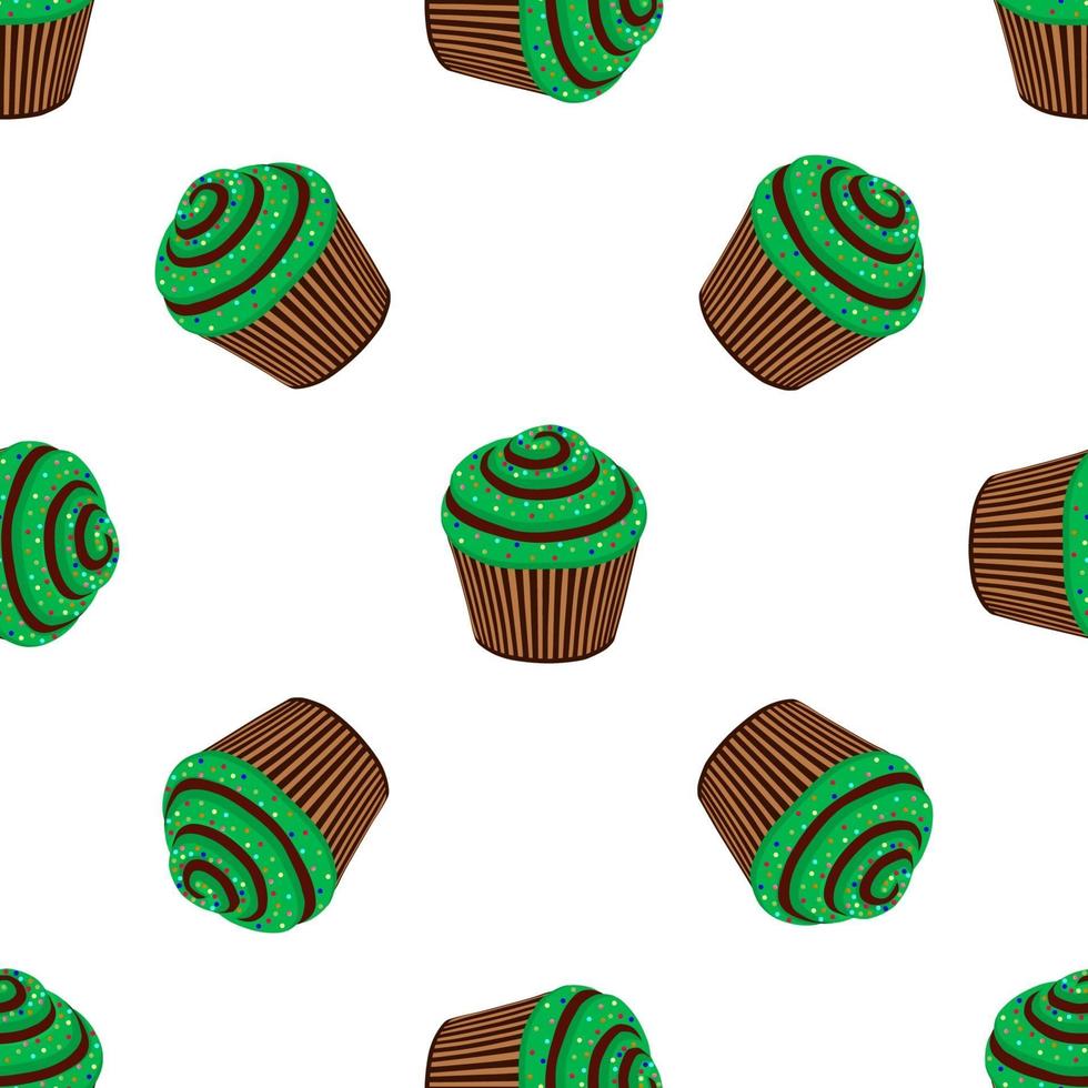irischer feiertag st patrick day, nahtlose grüne muffins vektor