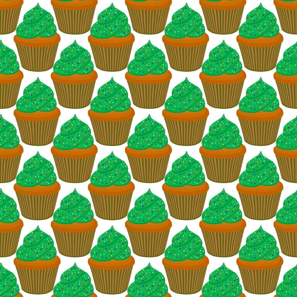 irischer feiertag st patrick day, nahtlose grüne muffins vektor