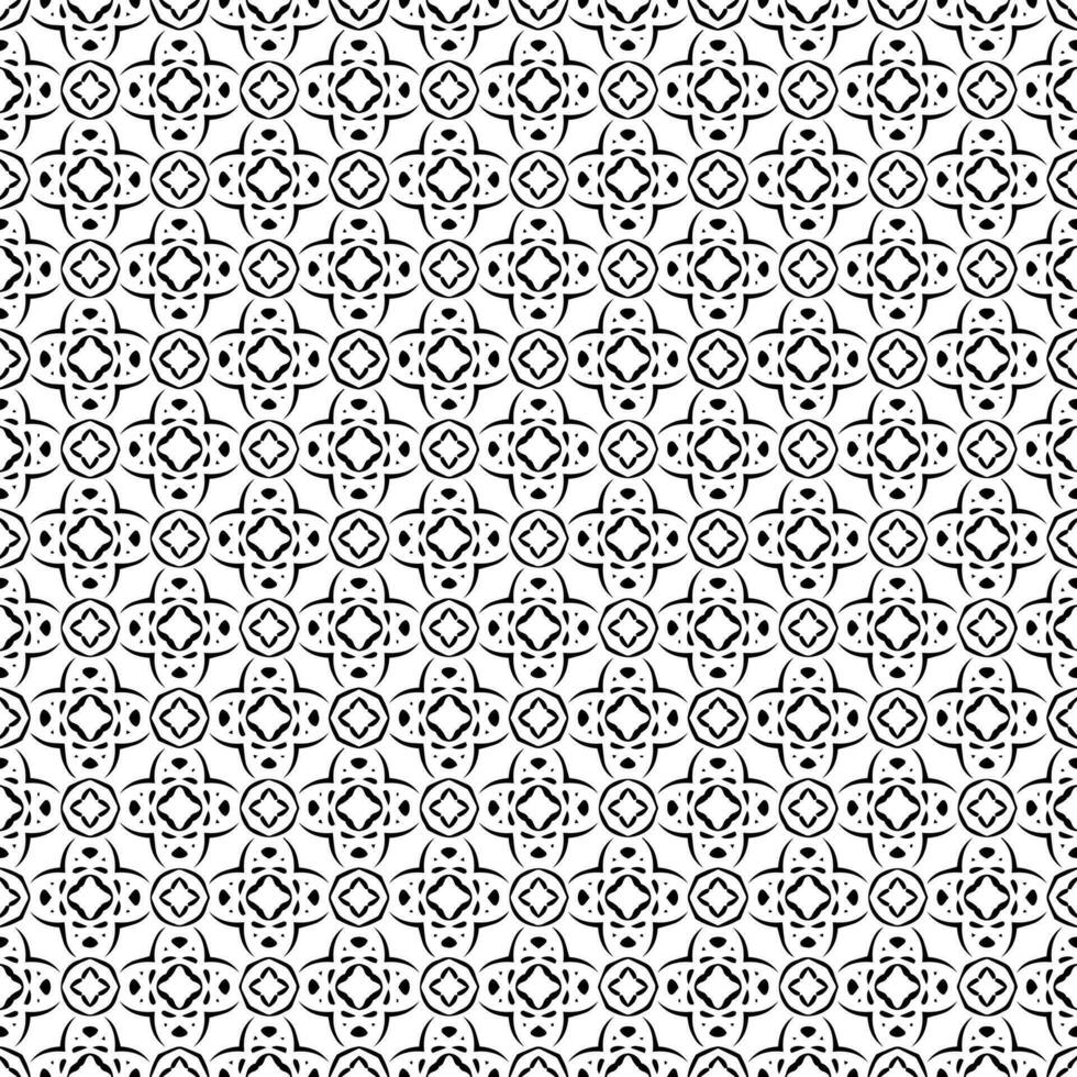 Schwarz-Weiß-nahtlose Mustertextur. Ziergrafik in Graustufen. Mosaik Ornamente. Mustervorlage. vektor