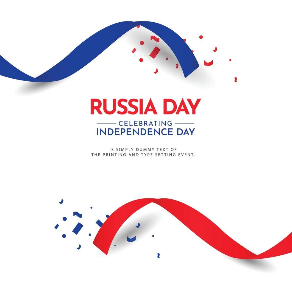 glad ryssland självständighetsdagen vektor mall design illustration