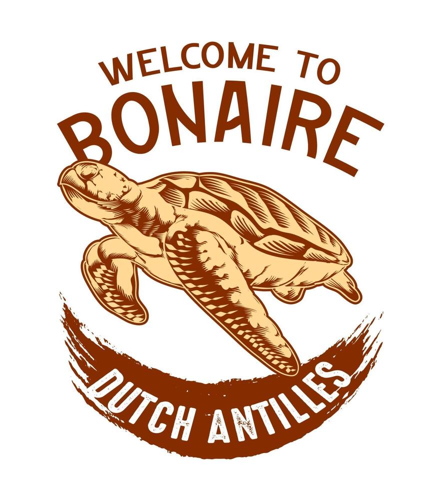 Bonaire-Shirt-Design für Souvenirbekleidung Karibikkreuzfahrt vektor