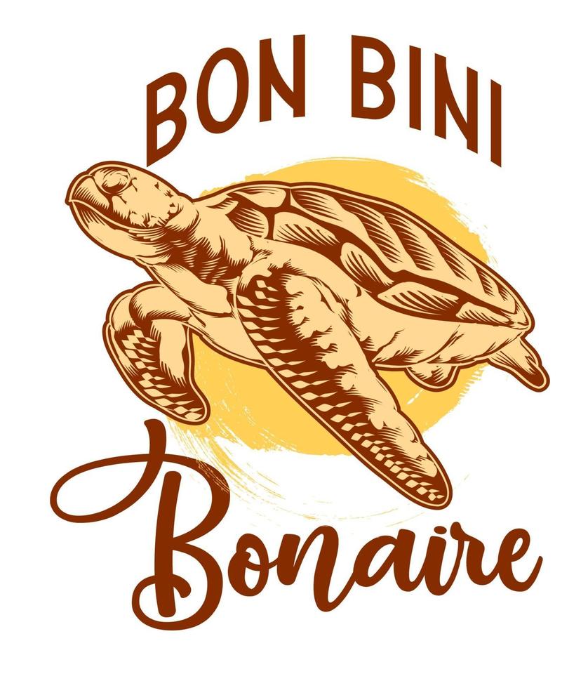 Bonaire-Shirt-Design für Souvenirbekleidung Karibikkreuzfahrt vektor