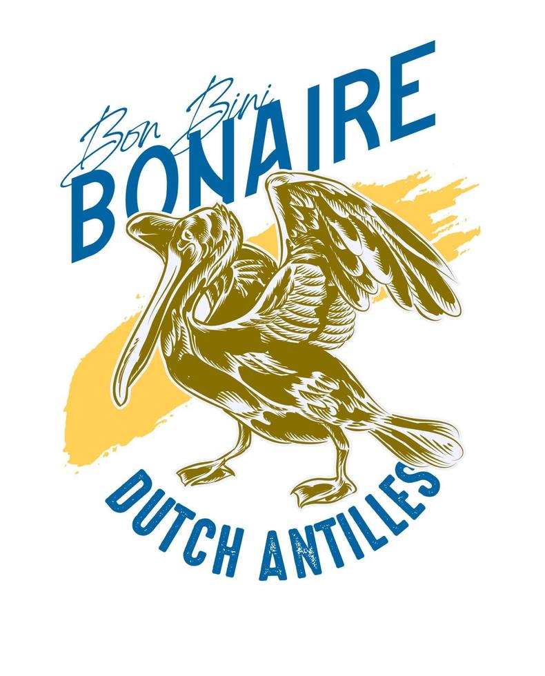 Bonaire-Shirt-Design für Souvenirbekleidung Karibikkreuzfahrt vektor