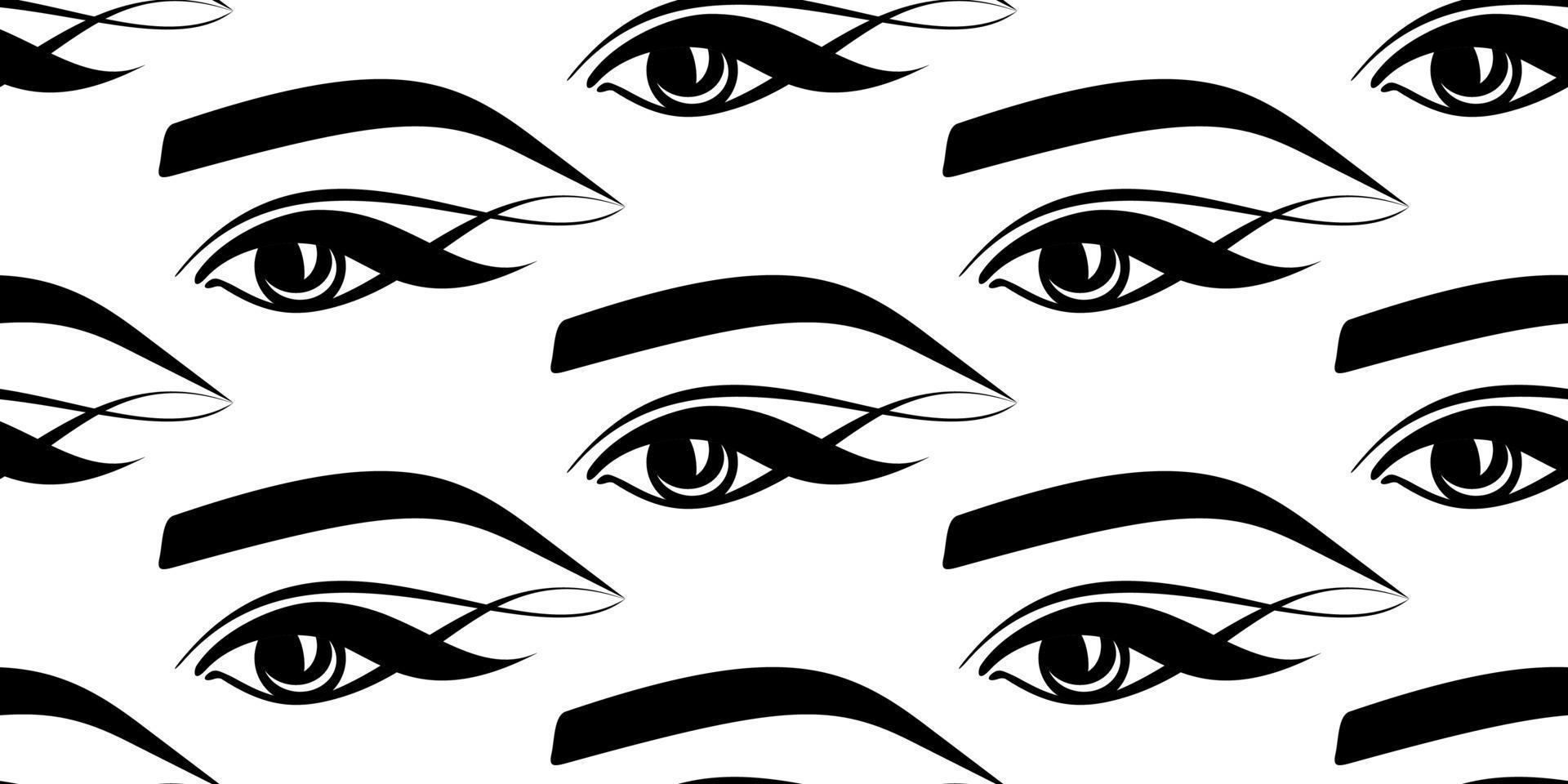 ögonfransar ögon ögonbryn sömlösa mönster vektor