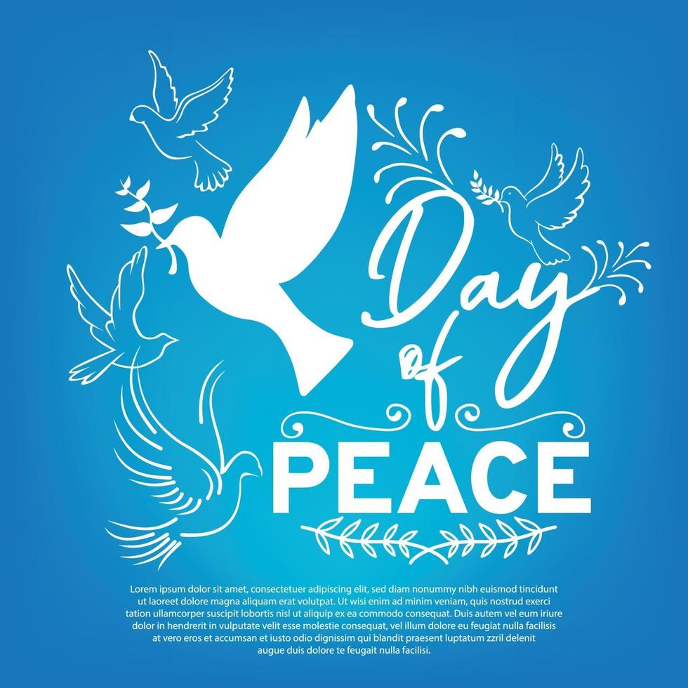 Internationaler Friedenstag. Illustrationskonzept präsentieren Friedenswelt. vektor
