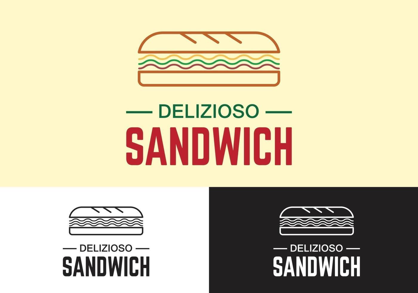 Sandwich-Burger-Food-Truck-Restaurant-Logo-Konzept vektor