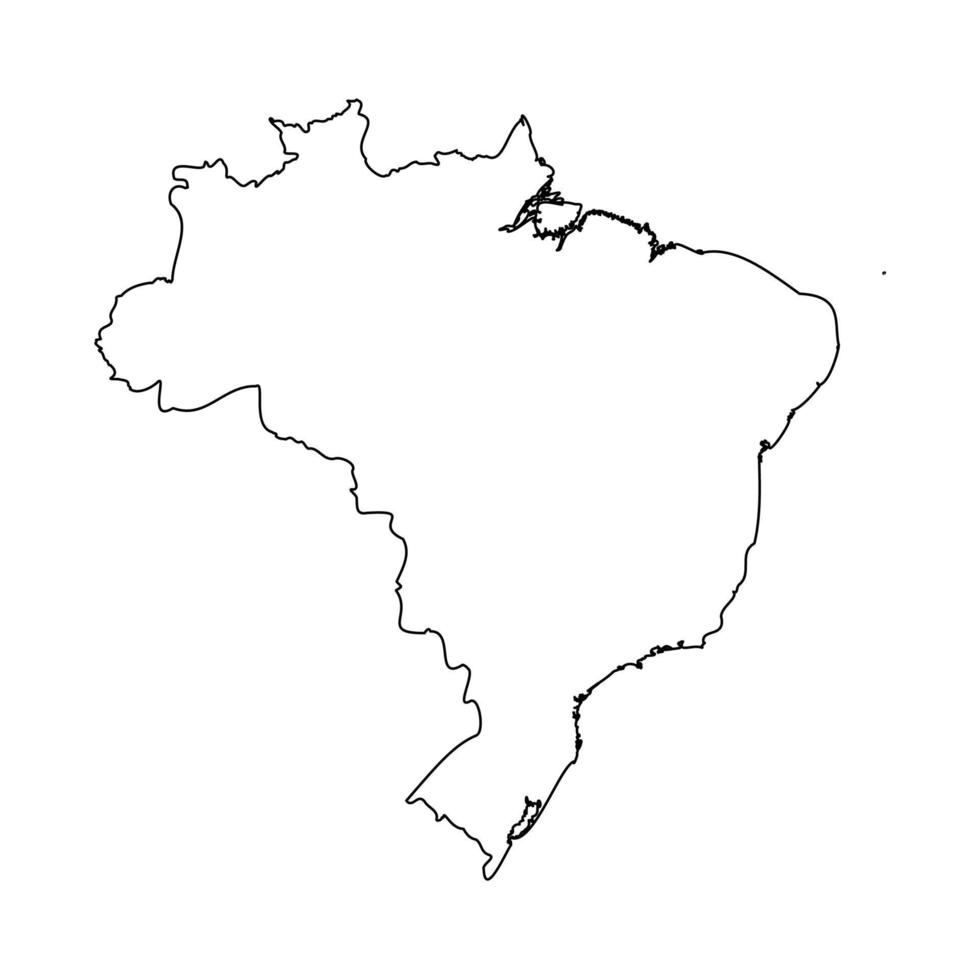 einfache karte von brasilien umreißen vektor