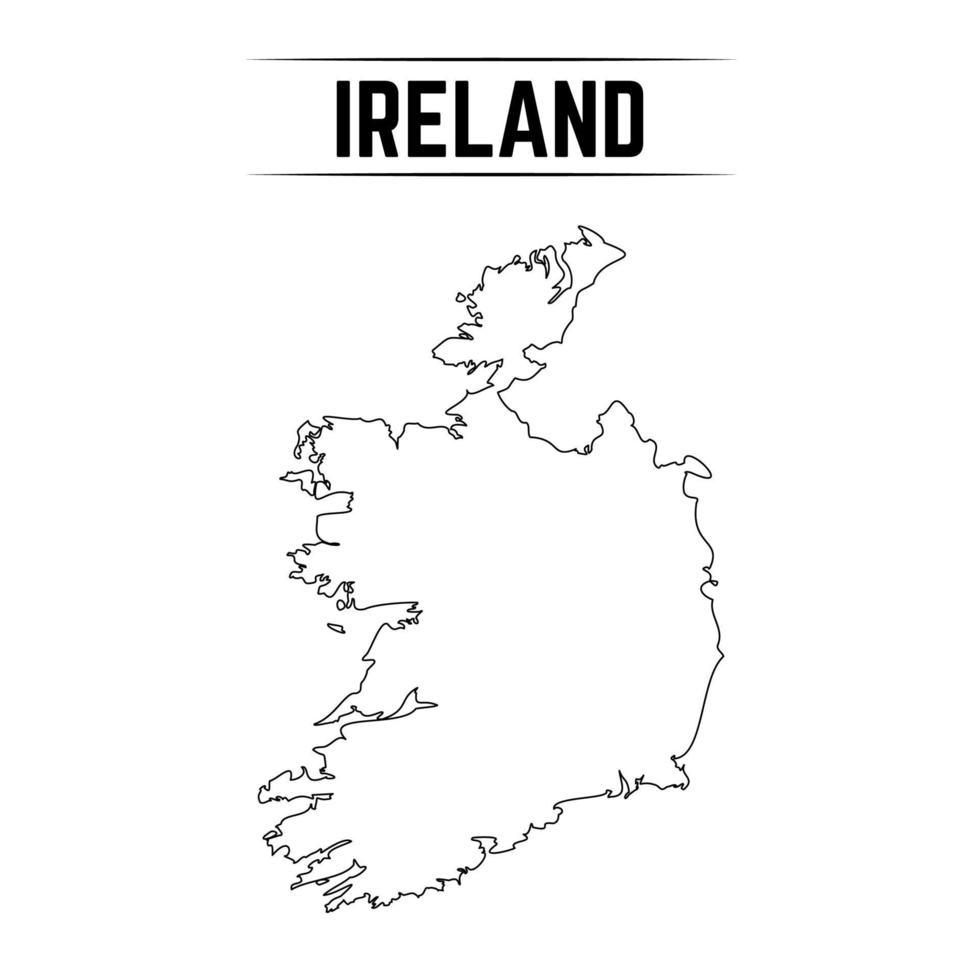 skissera enkel karta över Irland vektor