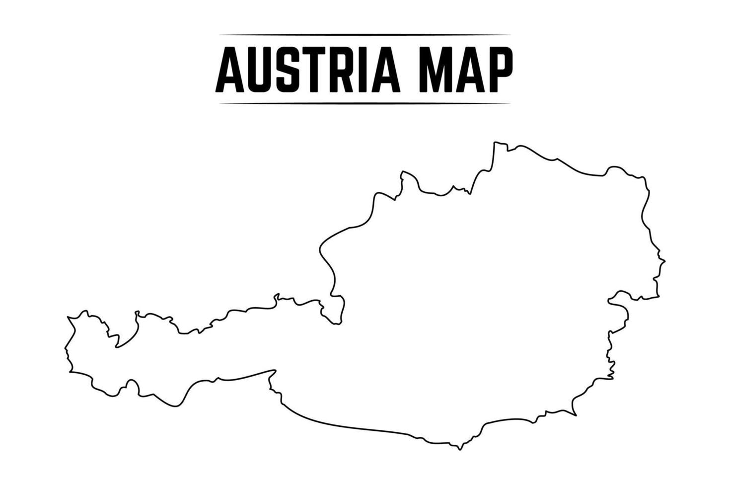 einfache Karte von Österreich skizzieren vektor