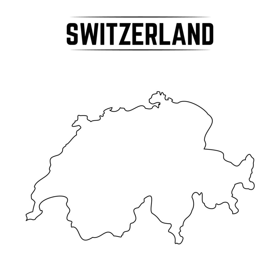 einfache karte der schweiz skizzieren vektor