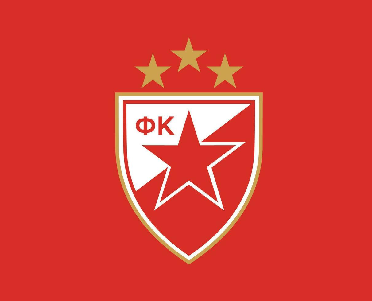 crvena zvezda klubb logotyp symbol serbia liga fotboll abstrakt design vektor illustration med röd bakgrund