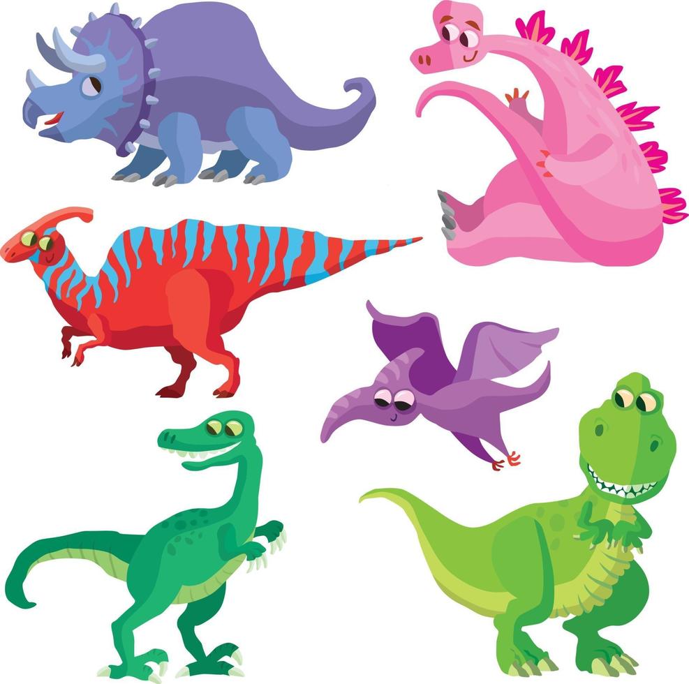 samling av dinosaurier 1 vektor