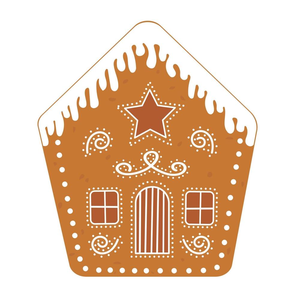 pepparkakshus, traditionell julkaka och dekoration vektor