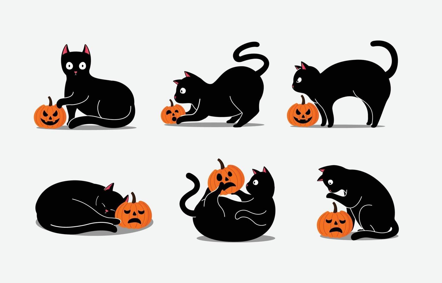 svart katt halloween karaktär vektor