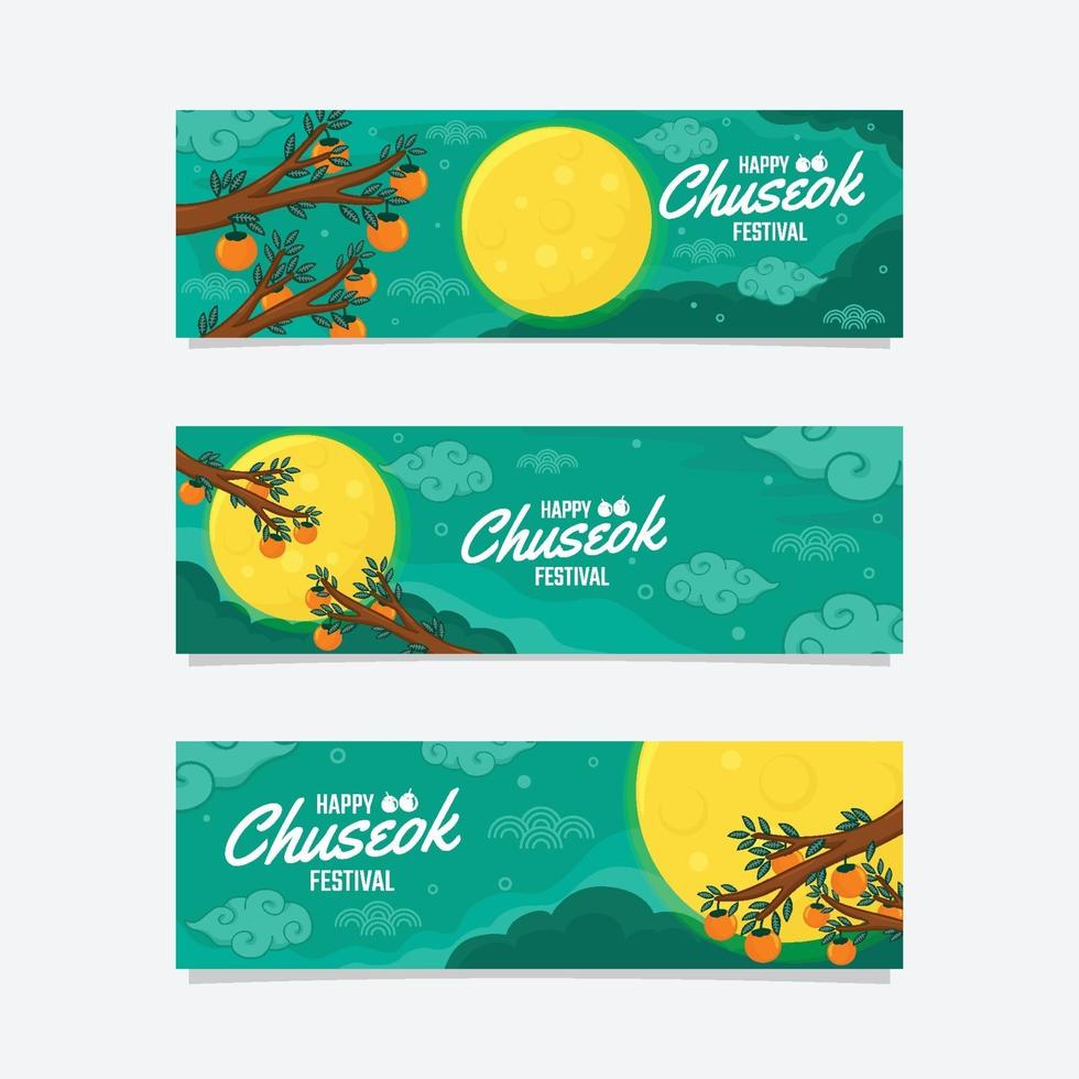 Frohes Chuseok-Festival-Banner vektor