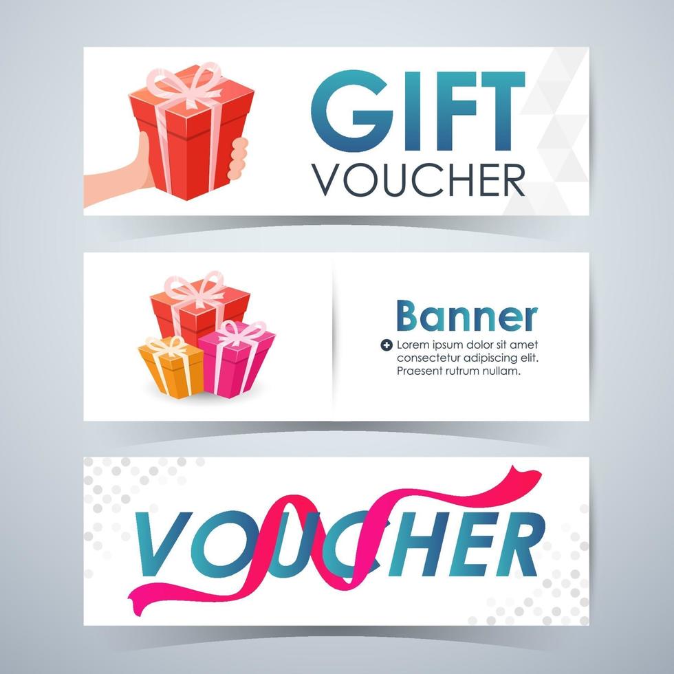 presentkort banners, mall layout webbplats. vektor illustration