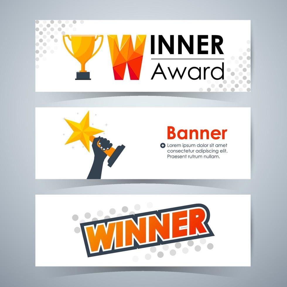 Gewinner-Banner. Template-Layout-Website. Vektor-Illustration vektor