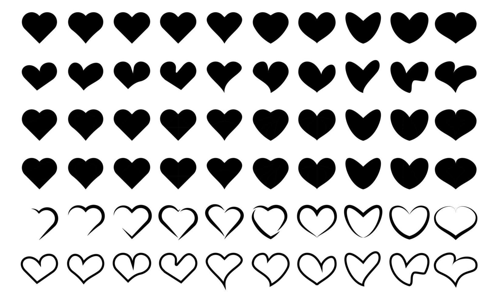 kärlek ikonuppsättning vektor grafisk hjärtvektor