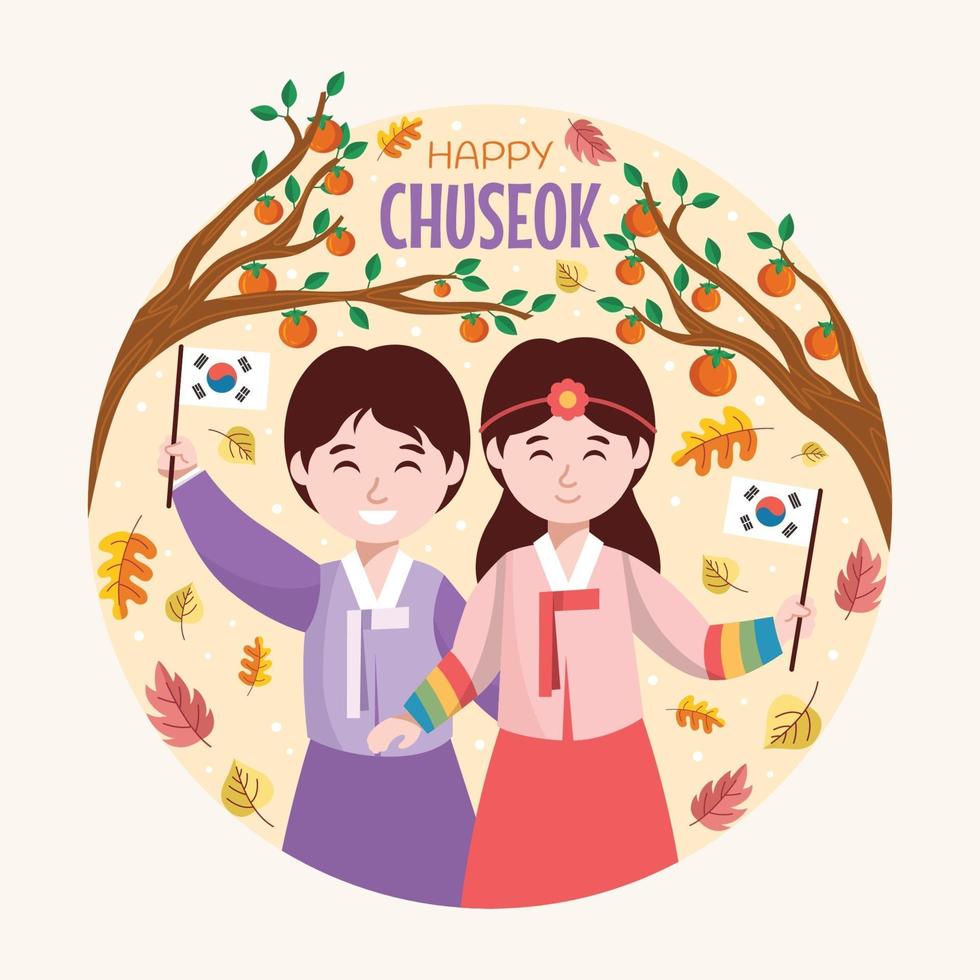 glad chuseok festival vektor