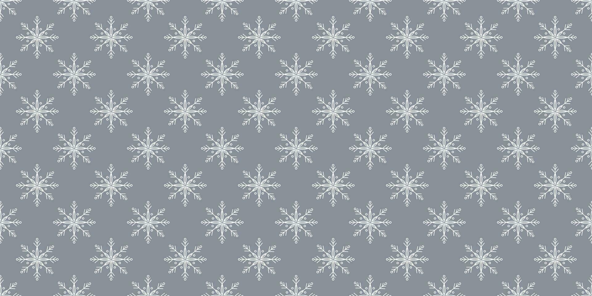 Weiß aufwendig Schneeflocken nahtlos Muster. geometrisch Schnee Hintergrund. Winter Urlaub Illustration. Verpackung Papier, Hintergrund, Hintergrund. vektor