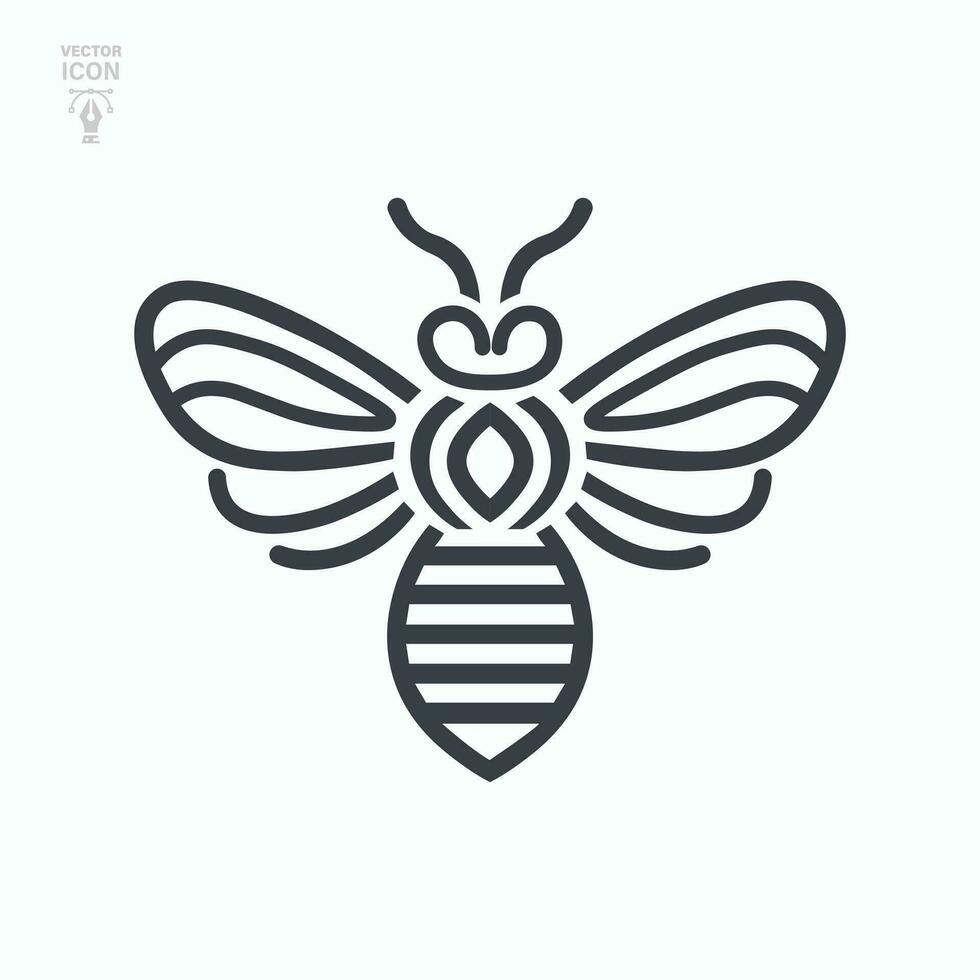 kreativ Biene Linien Logo. Hummel, Honig Herstellung Konzept. Vektor