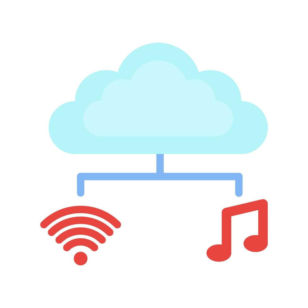 Musik- Wolke Streaming Symbol, einfach online Musik- Illustration isoliert auf Weiß Hintergrund. vektor