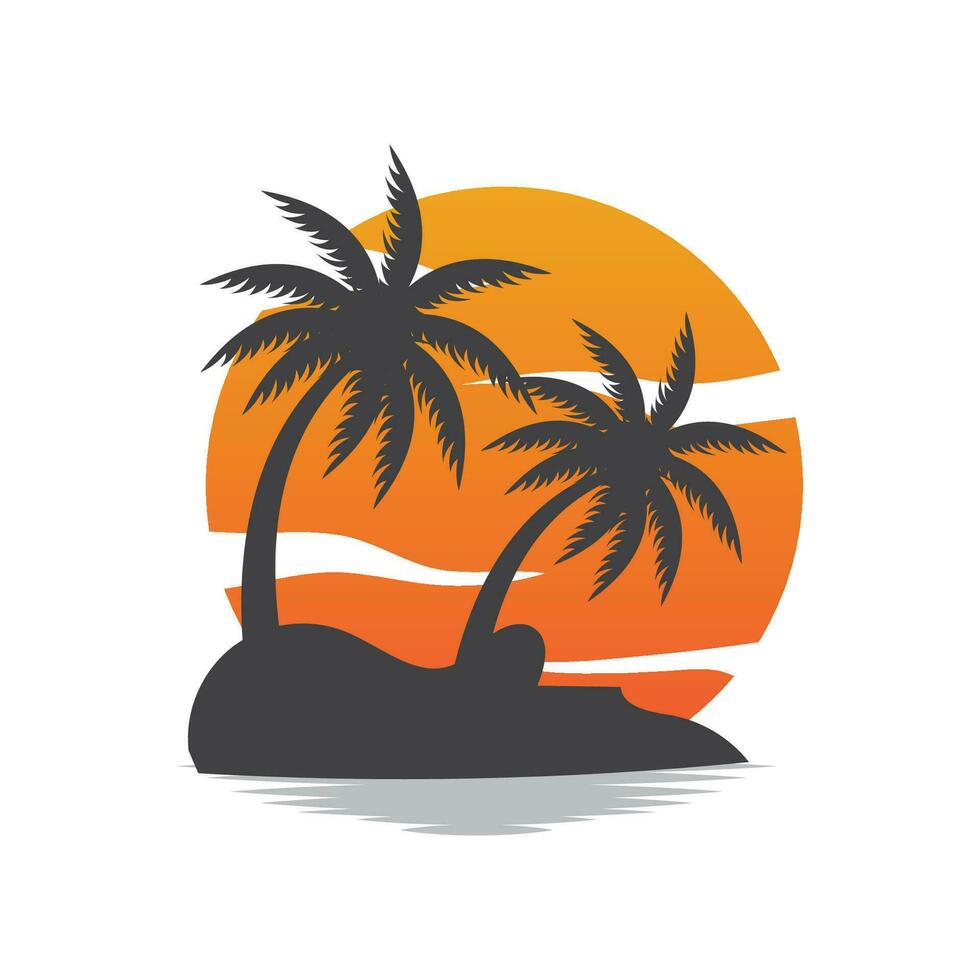 Kokosnuss Baum Logo Design, Strand Pflanze Vektor, Palme Baum Sommer, Illustration Vorlage vektor