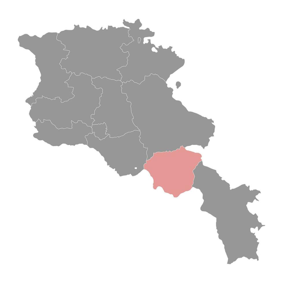 Vayots dzor Provinz Karte, administrative Aufteilung von Armenien. vektor