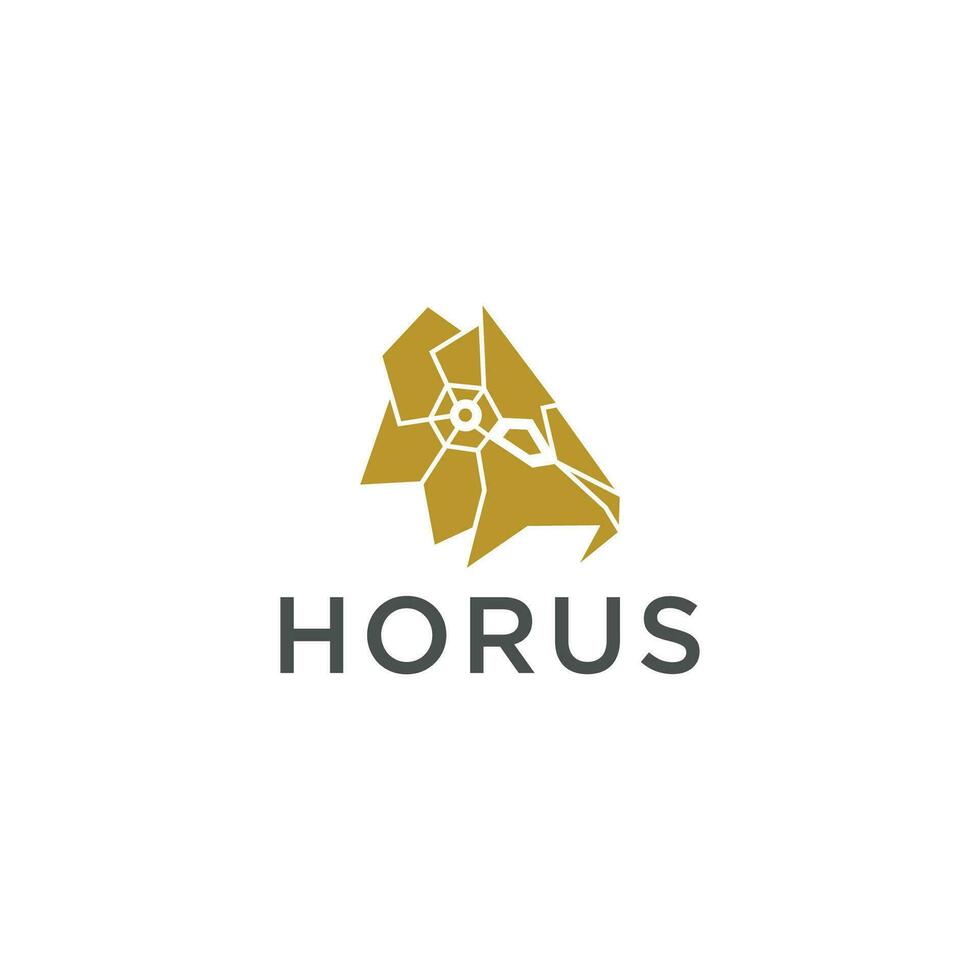 horus egyptiska gud logotyp ikon designmall. elegant lyx guld platt vektor