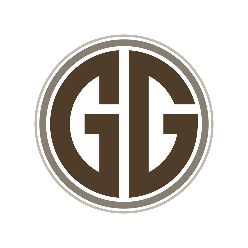 Monogramm Kreis Logo Band Stil Design Vorlage. gg Initiale Brief. vektor