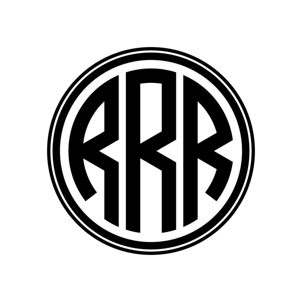 Monogramm Kreis Logo Band Stil Design Vorlage. rrr Initiale Brief. vektor